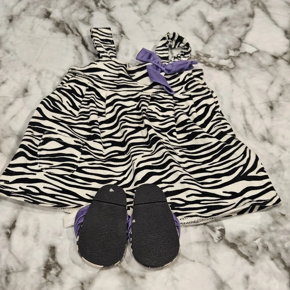 American Girl Doll Safari‎ Sundress Zebra Print Dress With Sandals Retired